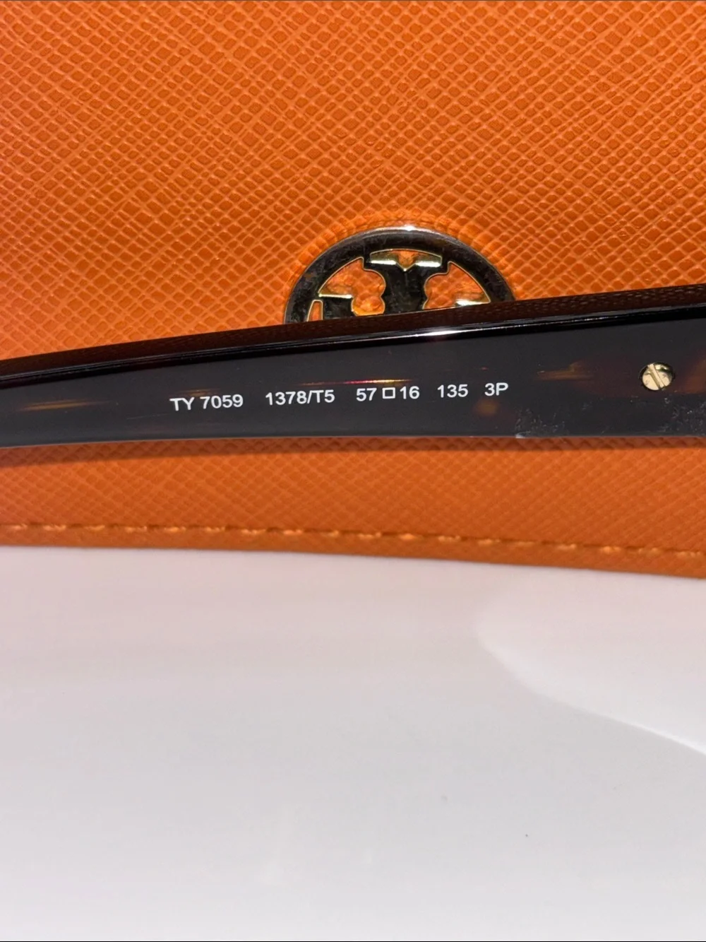 Tory Burch Black Oversized Tortoise Sunglasses with Orange Logo Case